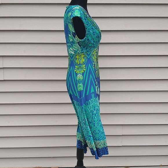Jones New York Teal Blue and Green dress Size 4 - Picture 4 of 9